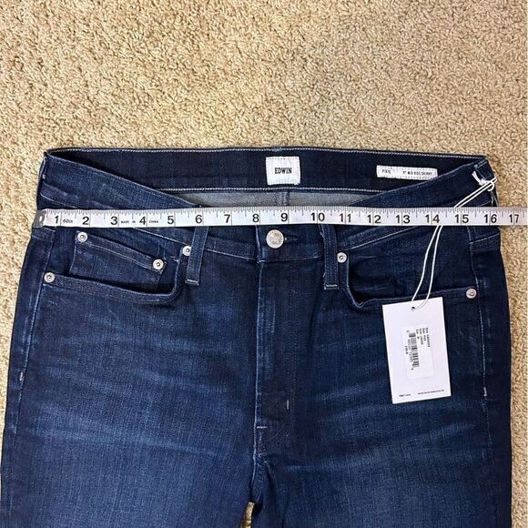 🆕 Edwin Pixie 9” Mid‎ Rise Skinny Jeans Color Legend Size 30 BIN M - Picture 8 of 12